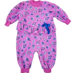 Vintage Healthtex Coverall Jumpsuit Pink Baby Girls 6-9 Months 